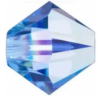 24 x 4mm bicones in Light Sapphire AB (Preciosa)
