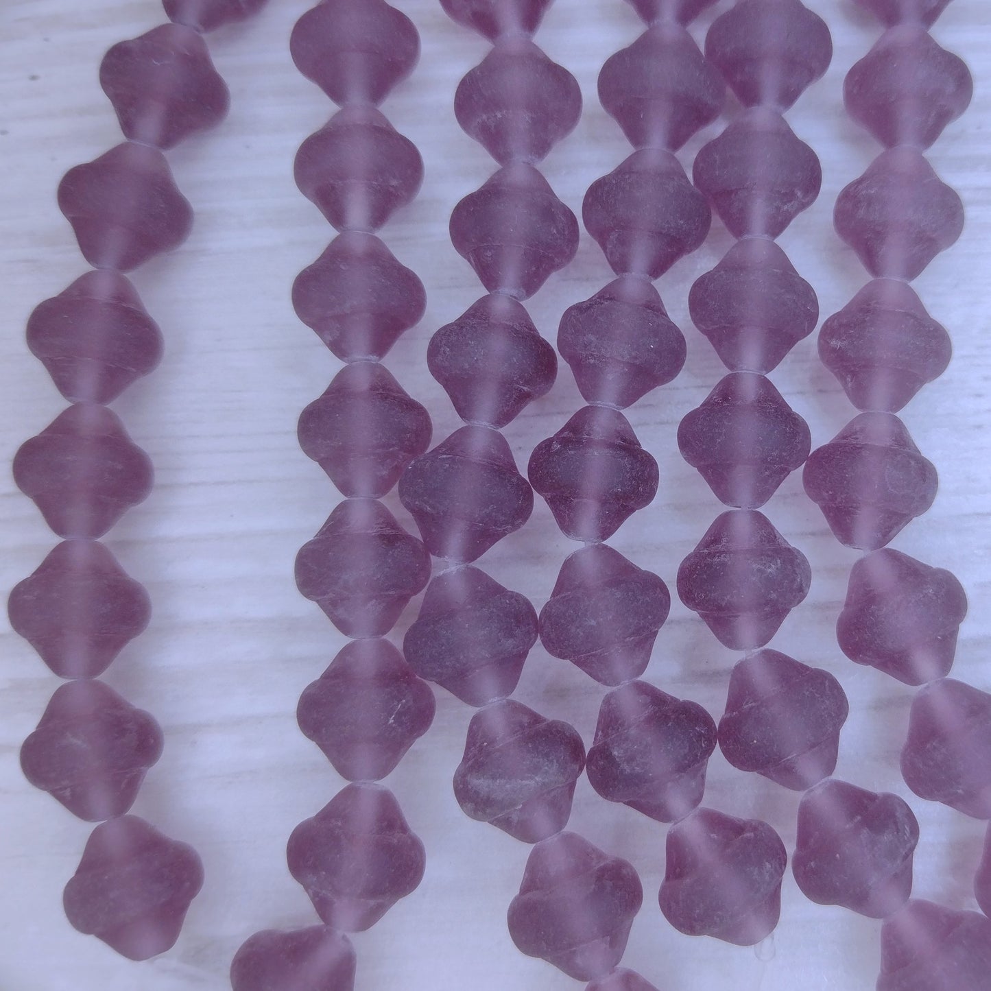 10 x 10mm shaped beads in Matt Amethyst
