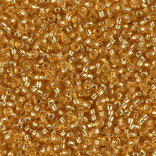 0004 - 25g Size 15/0SH Miyuki seed beads in Silver lined Dark Gold