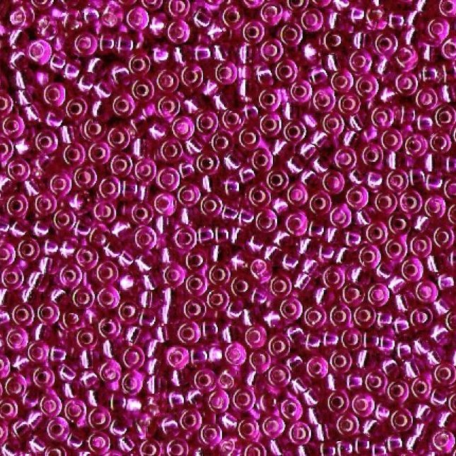 1340 - 5g Size 15/0 Miyuki seed beads in Silver lined Fuchsia