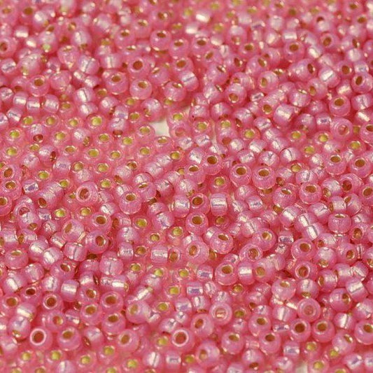 4237 - 5g Size 15/0 Miyuki seed beads in Duracoat Silver lined Pink