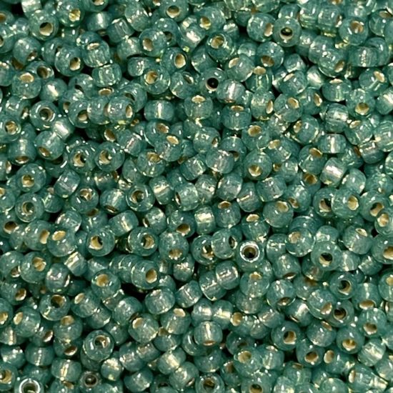 4241 - 10g Size 8/0 Miyuki seed beads in Duracoat Silver lined Dark Mint