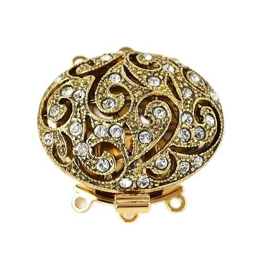 Neumann Antique Gold clasp with 3 rows 14277 - 28x19mm