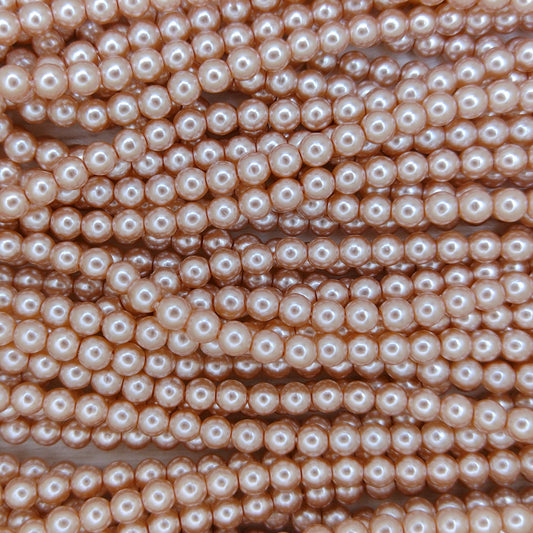 150 x 3mm round pearls in Vintage Rose