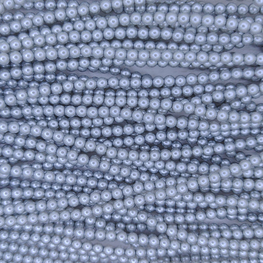 120 x 4mm round pearls in Silver