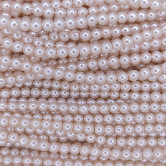 120 x 4mm round pearls in Pale Pink