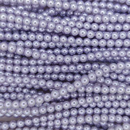 150 x 2mm round pearls in Light Grey Violet
