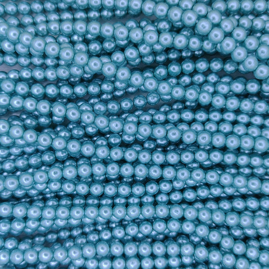 150 x 3mm round pearls in Cerulean