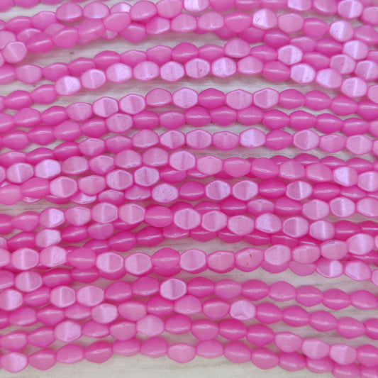 38 x pinch beads in Bright Pastel Pink (3x5mm)
