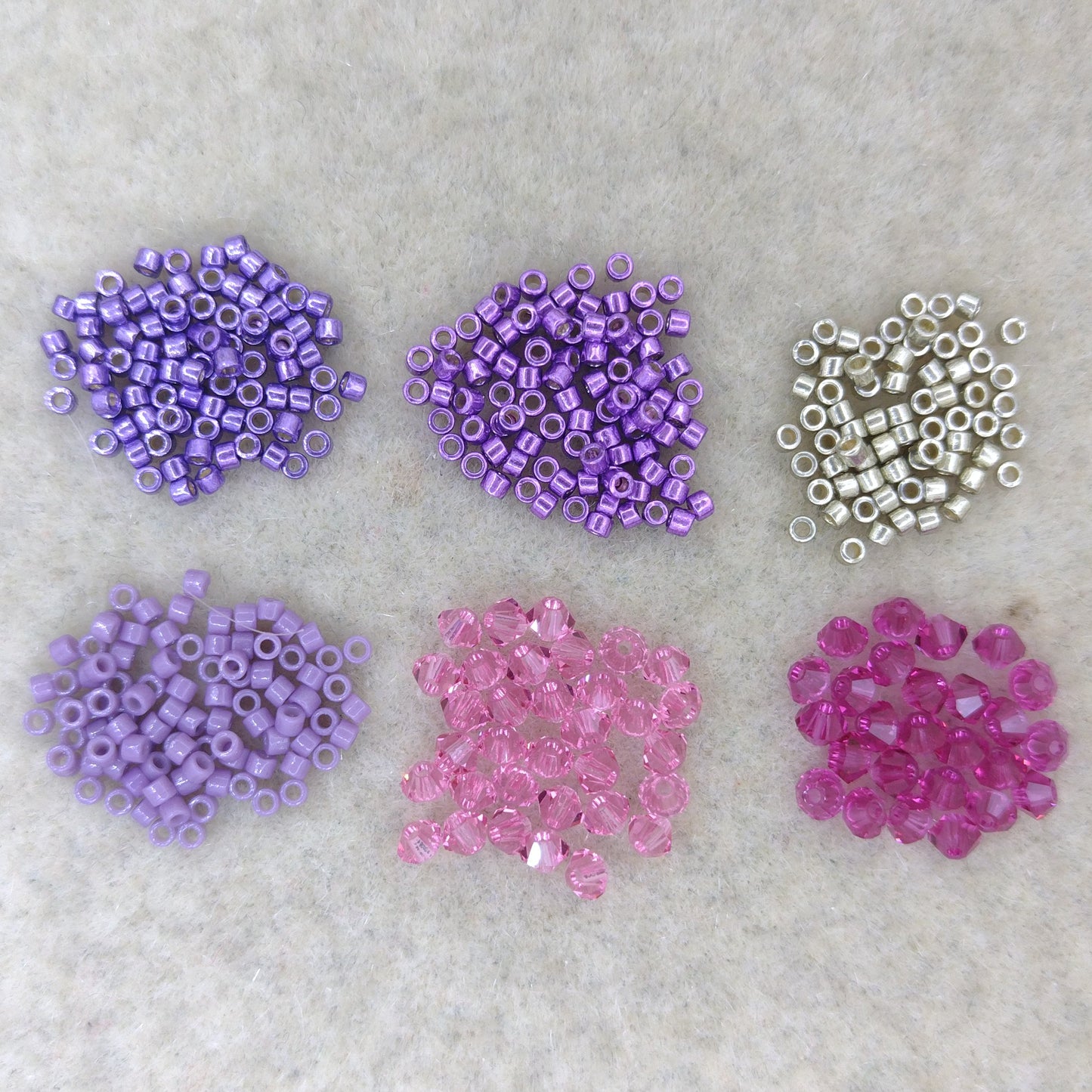 Ornament Bead Kit  - Jean Power's Winter 2025 Beadalong in mix of Purples and Light Pewter
