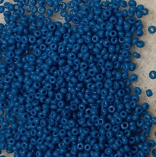 5g Size 16/0 Preciosa seed beads in Opaque Blue