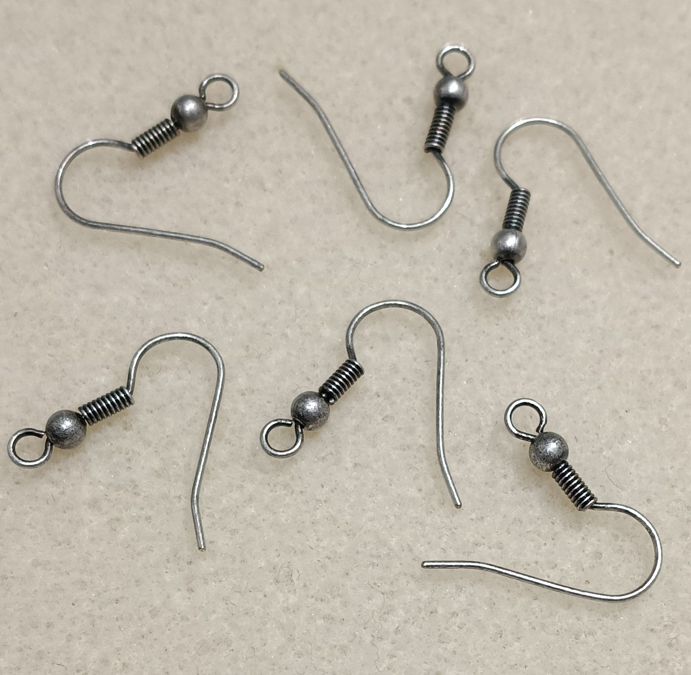 3 pairs of Fish Hook ear wires in Antique Silver (UK Production)