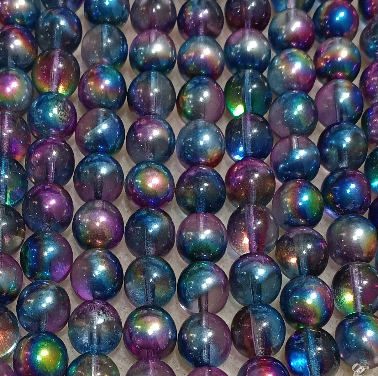 10 x 10mm round beads in Magic Blue