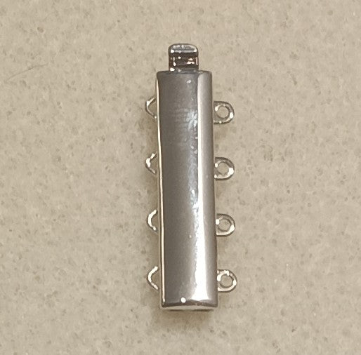 Neumann White Bronze clasp with 4 rows 12788 - 24x6mm
