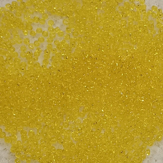 5g Size 16/0 Preciosa seed beads in Transparent Yellow