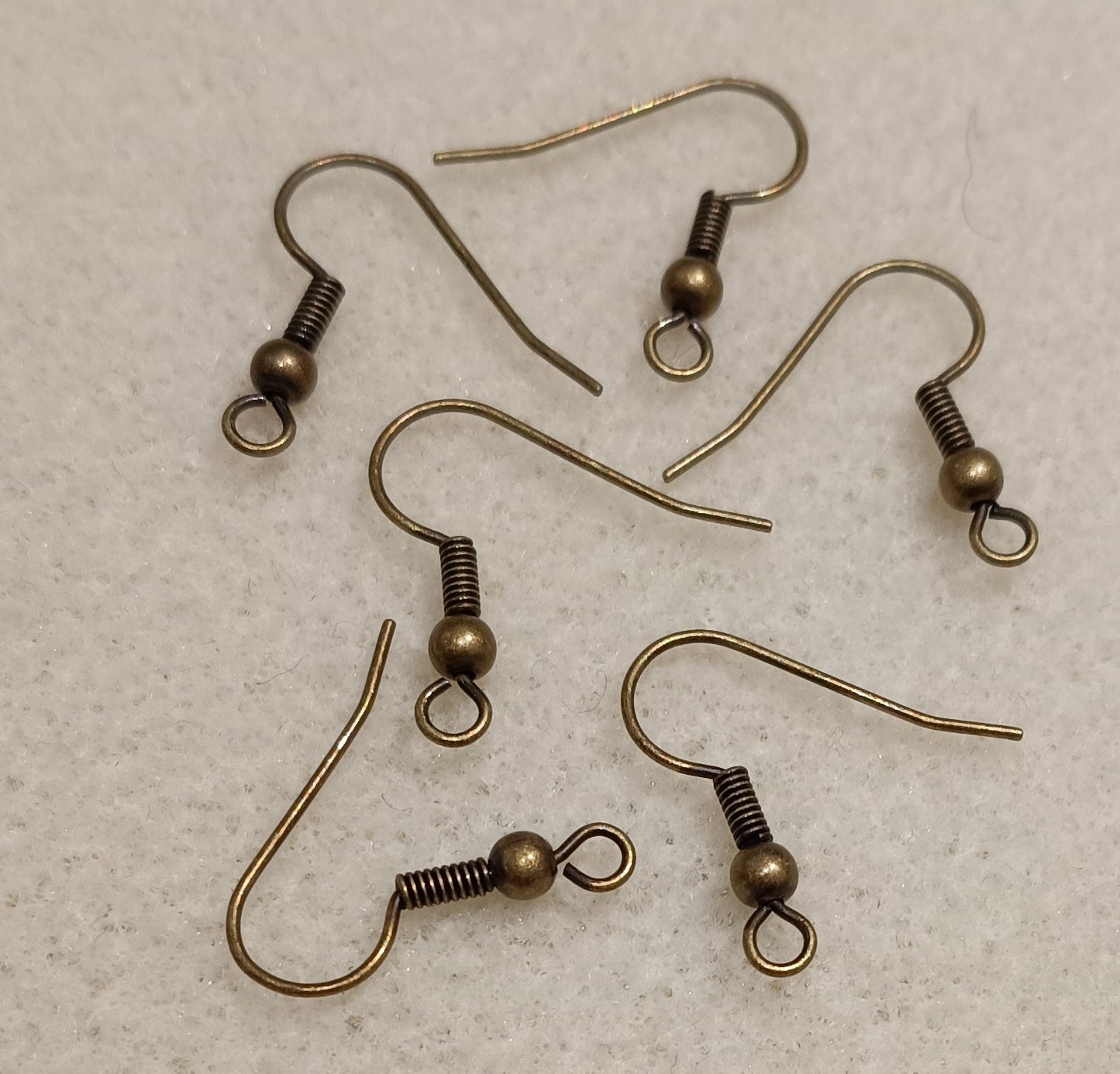 3 pairs of Fish Hook ear wires in Antique Gold (UK Production)