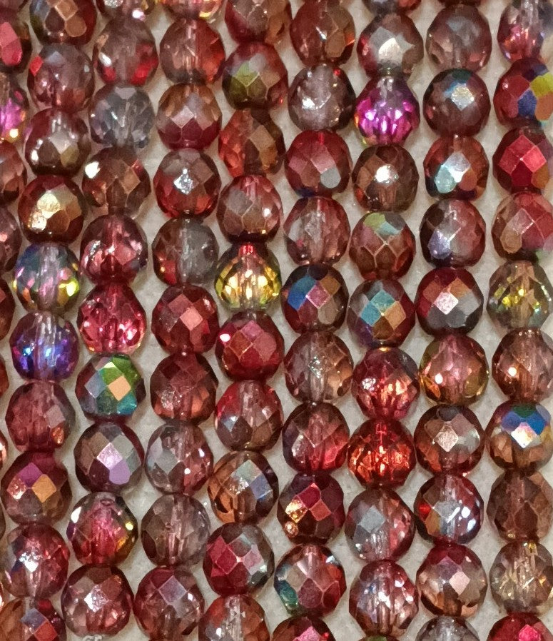 16 x 8mm faceted beads in Magic Wine