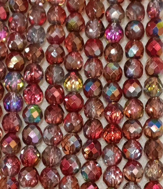 16 x 8mm faceted beads in Magic Wine