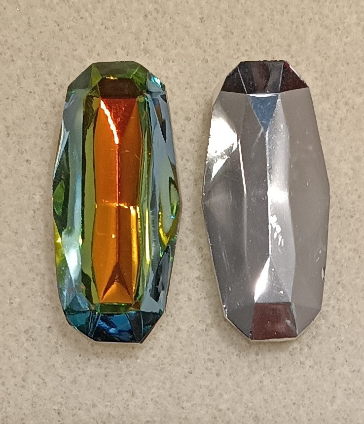 2637 - 45x21mm Decagon cabochon in Crystal Sahara
