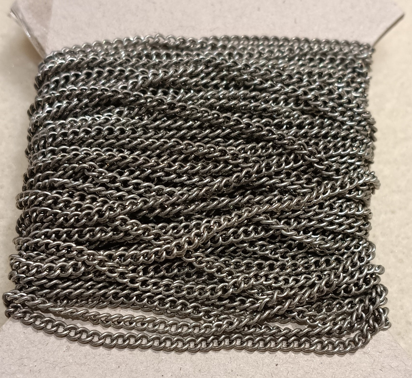 10cm length of 2mm curb chain in Antique Silver (UK production)