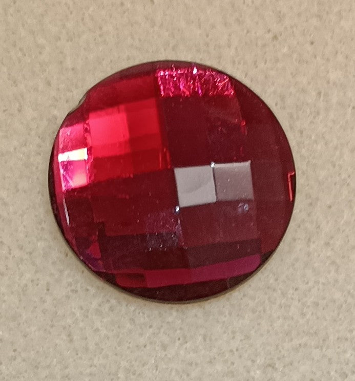 2673 - 31mm Flat back Chessboard cabochon in Red