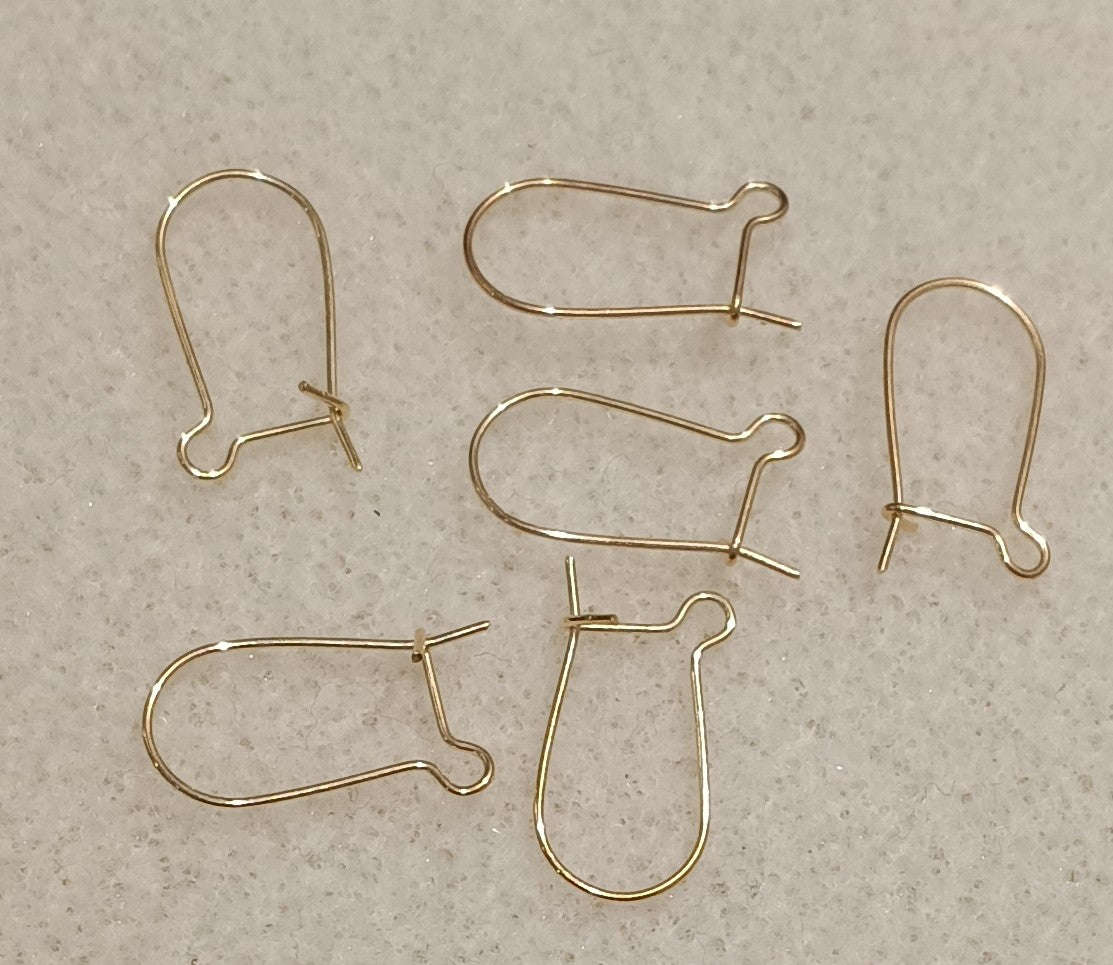 3 pairs of Safety Ear Wires in Gold (UK Production)