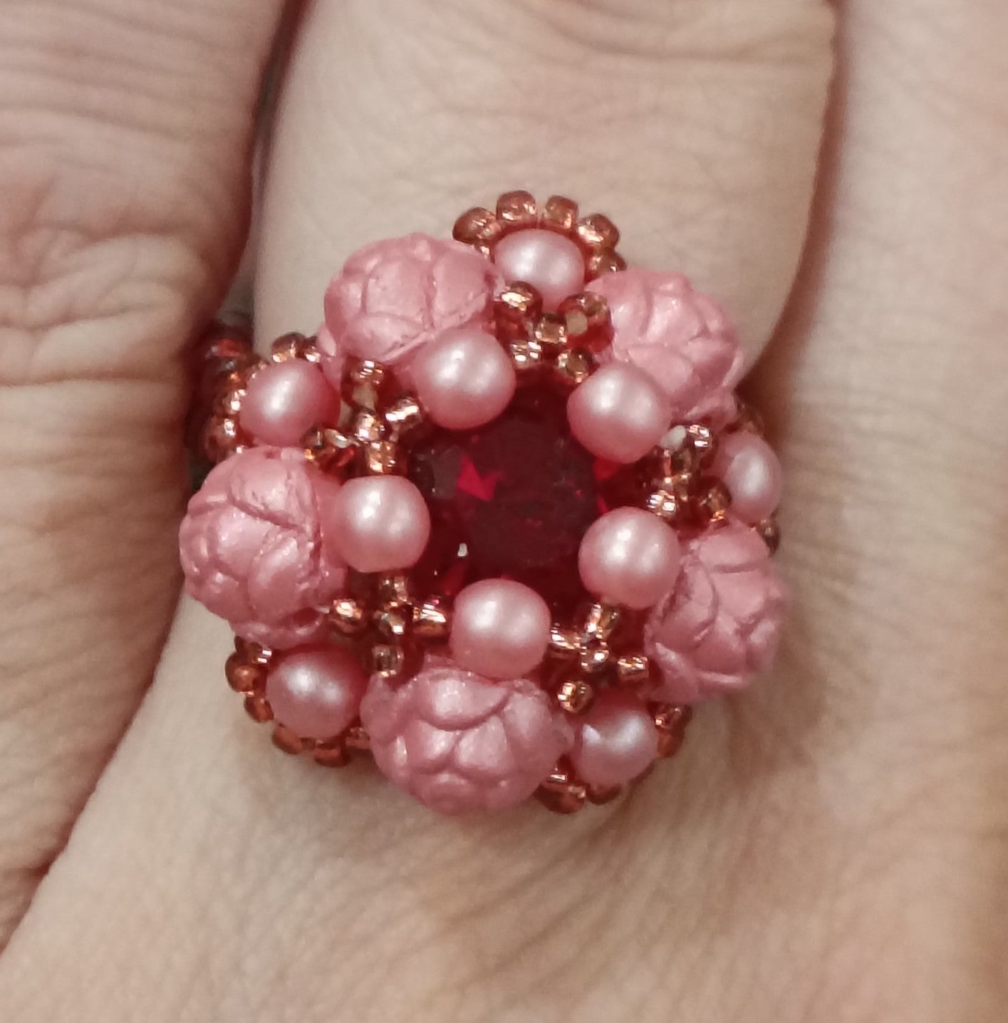 Bead Kit - Rose Window Ring in Pink and Magenta - Only available with orders over £30.00