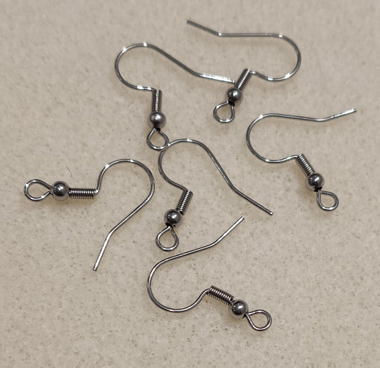 3 pairs of Fish Hook ear wires in Stainless Steel (UK Production)