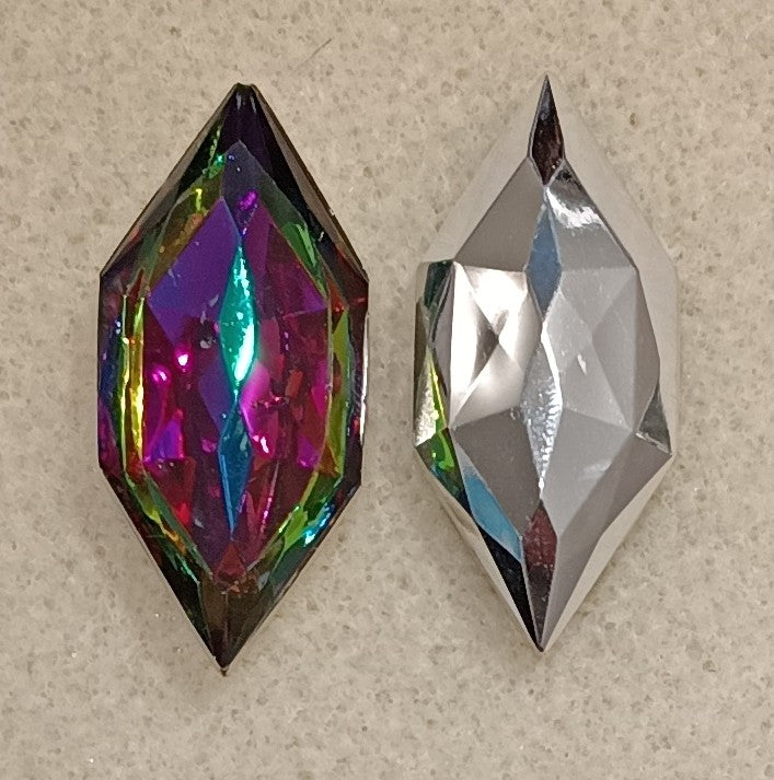 2775 - 39x17mm Double Pentagon cabochon in Crystal Volcano