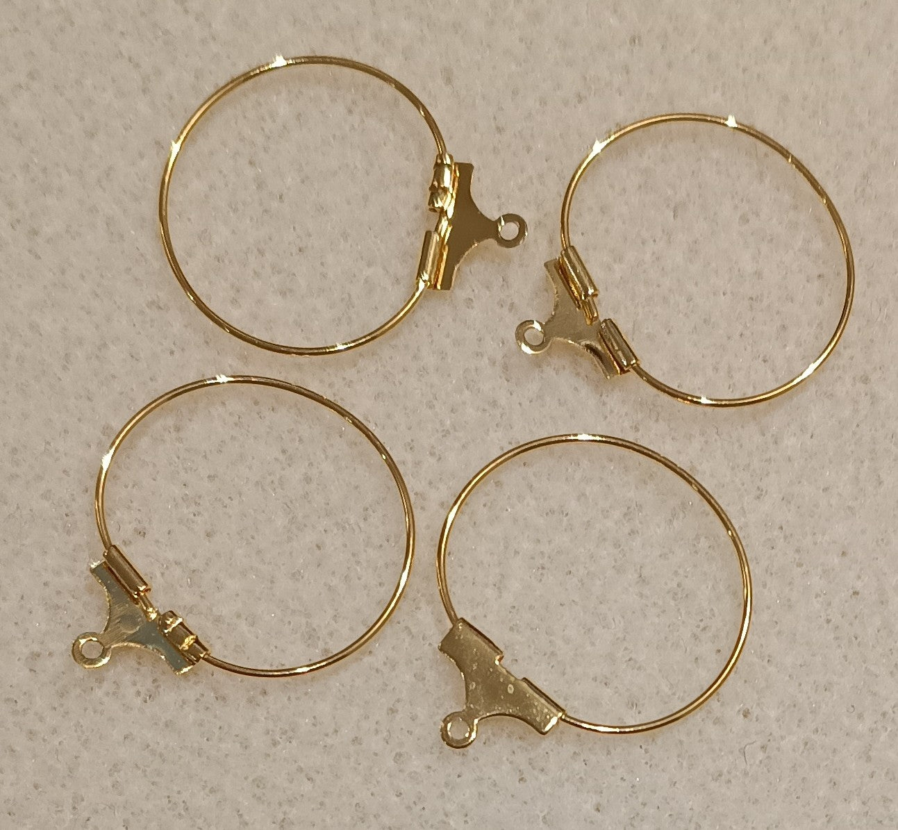 2 pairs of Small Bead Hoops in Gold (UK Production)