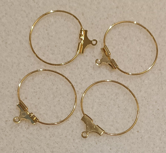 2 pairs of Small Bead Hoops in Gold (UK Production)