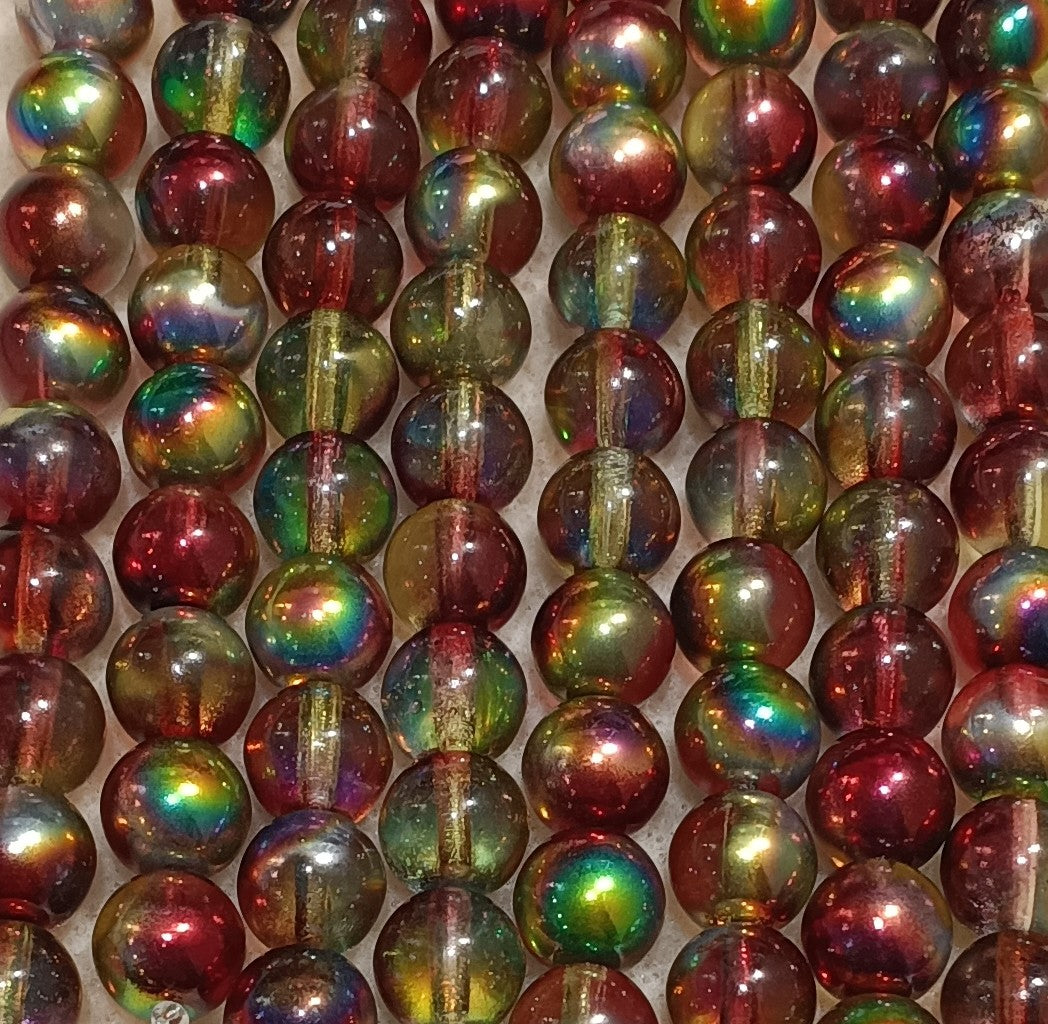 10 x 9mm round beads in Magic Wine