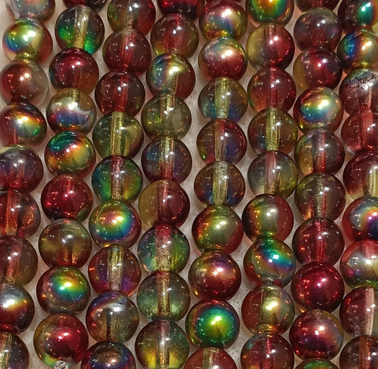 10 x 9mm round beads in Magic Wine