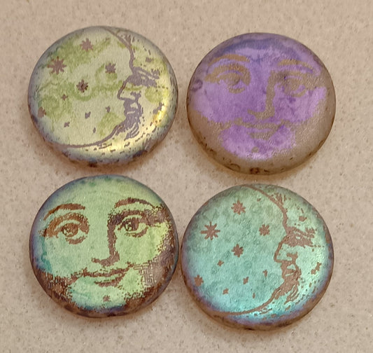 27mm bead in Matt Brown Picasso with laser etched Man in the Moon