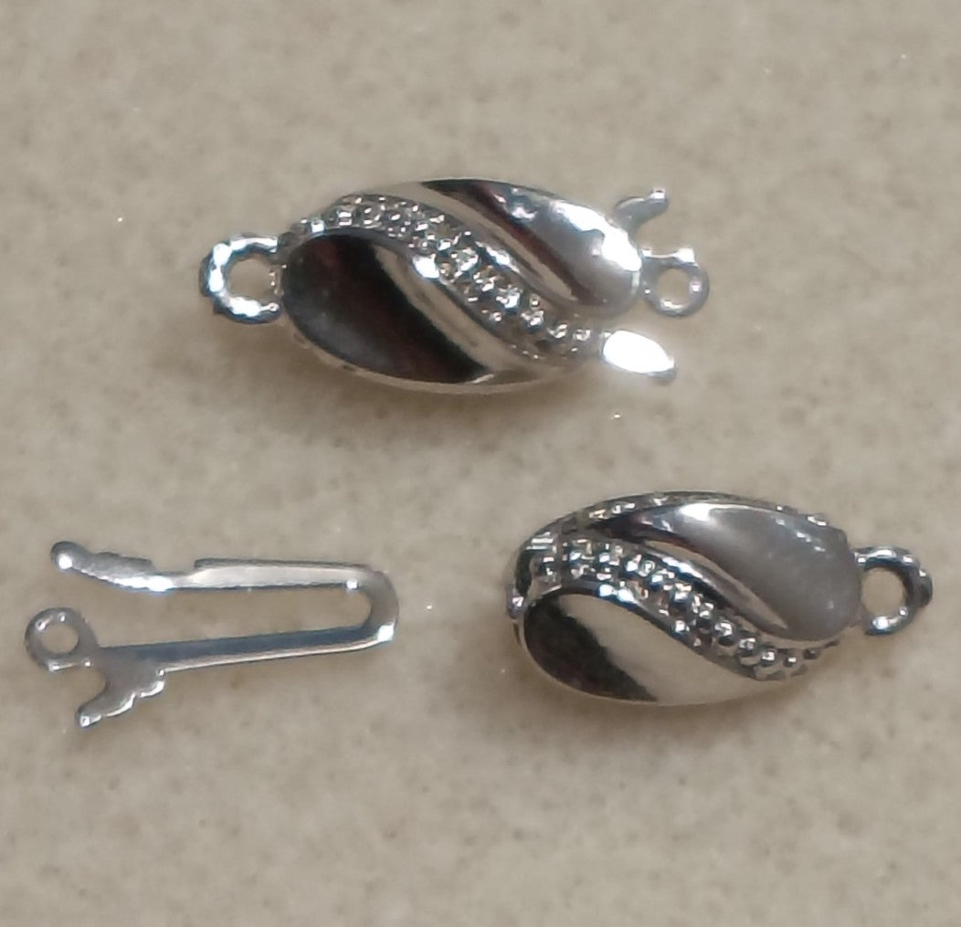 Claspgarten Rhodium clasp with 1 row 13873 - 18x7mm - no packaging