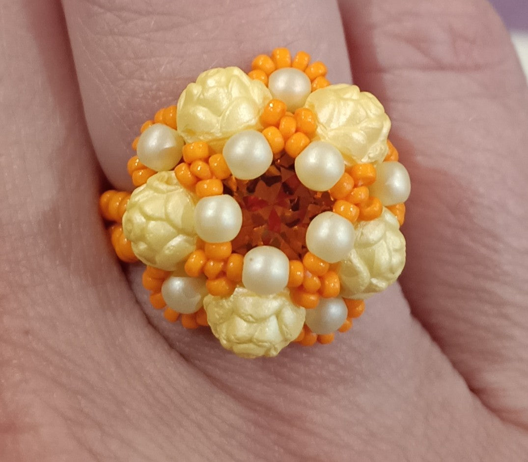 Bead Kit - Rose Window Ring in Yellow and Orange - Only available with orders over £30.00