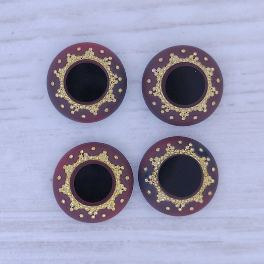 1327 - 11mm Cabochon in Brown/Black with Gold