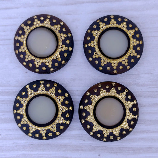 1327 - 18mm Cabochon in Brown/Caramel with Gold