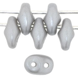 10g Superduo beads in Pearl Coat Silver