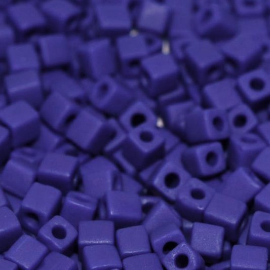 0414F - 10g Miyuki 3mm cubes in Matt Cobalt
