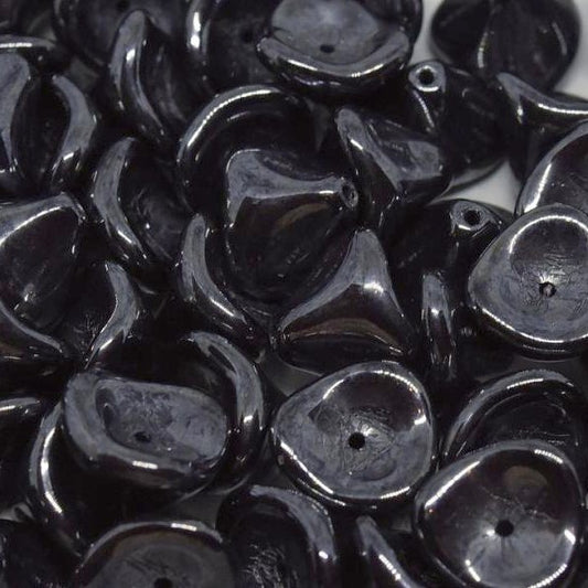 5 x Trumpet Flowers in Gunmetal (10x12mm)