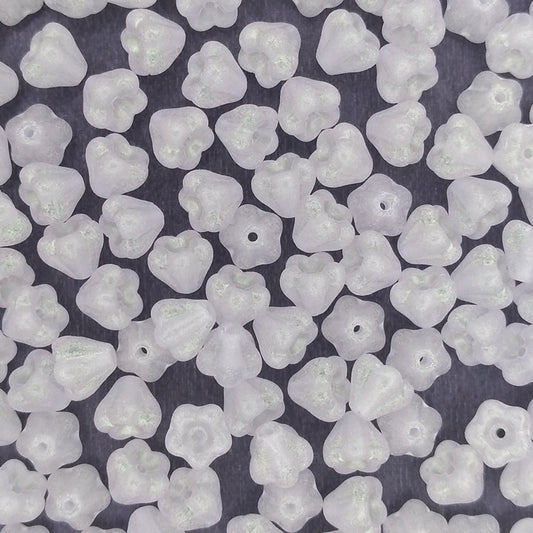15 x Baby Bell Flowers in Pearlescent Grey (6x4mm)