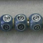 GRB-14-IN square bead in Dark Blue Relief from Golem Studio