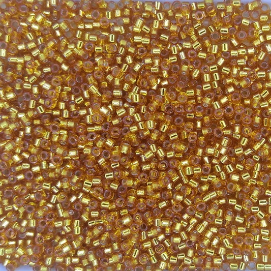 DB2157 - 1g Size 11/0 delicas in Duracoat Silver lined Yellow Gold