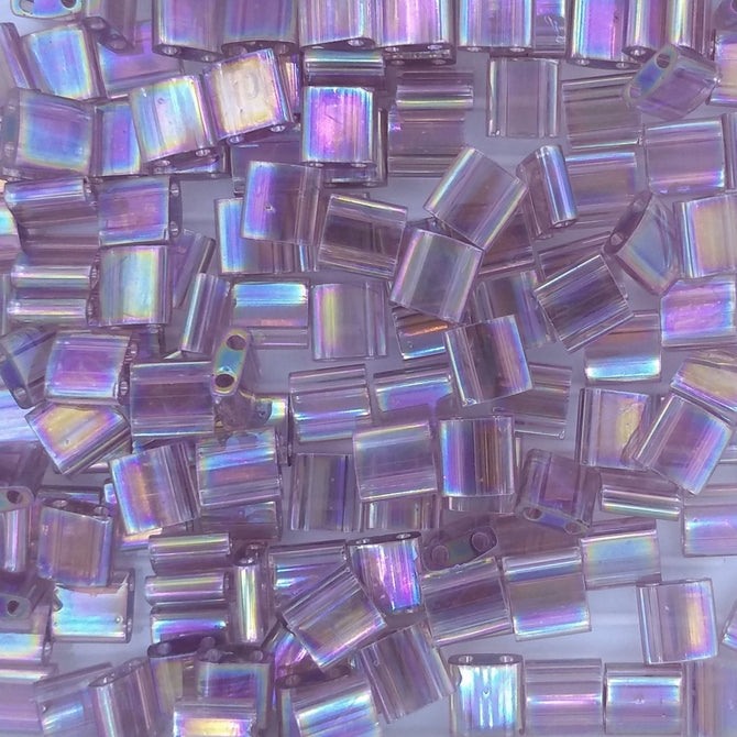 TL0256 - 5g Tila beads in Transparent Smoky Amethyst AB