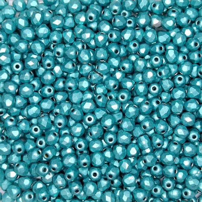 50 x 3mm faceted beads in Saturated Metallic Island Paradise