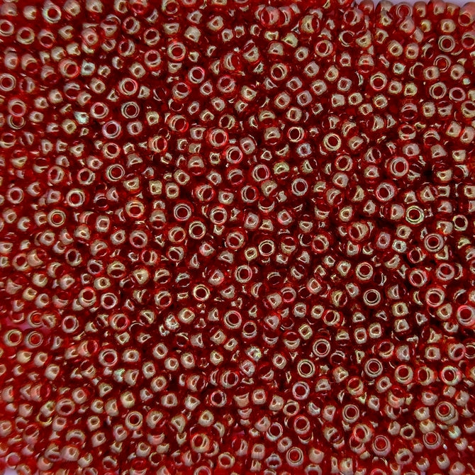 0309 - 50g Size 11/0 Miyuki seed beads in Dark Red Gold Lustre