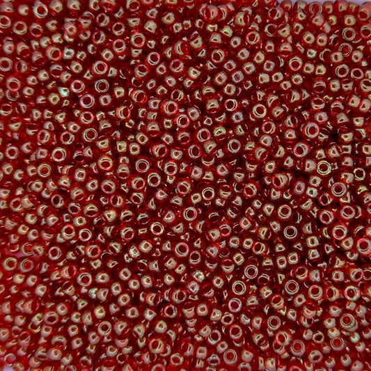 0309 - 50g Size 11/0 Miyuki seed beads in Dark Red Gold Lustre