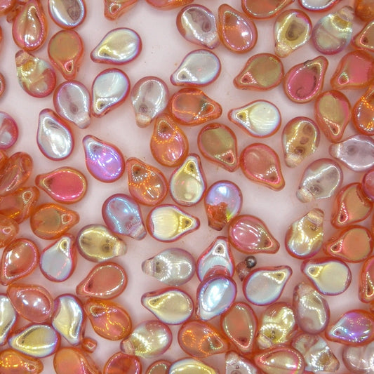 30 x pip beads in Orange Rainbow