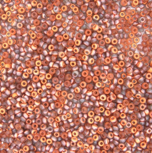 55027 - 10g Size 11/0 Miyuki seed beads in Matt Crystal Sunset
